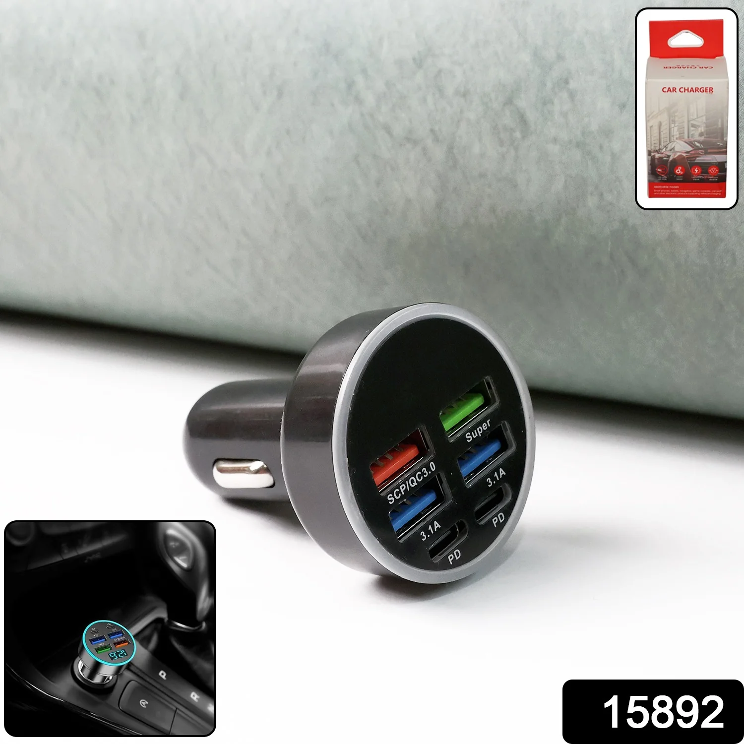 Multi-Port Fast Car Charger for 12V/24V Vehicles – 4-USB Smart Adapter - Image 2