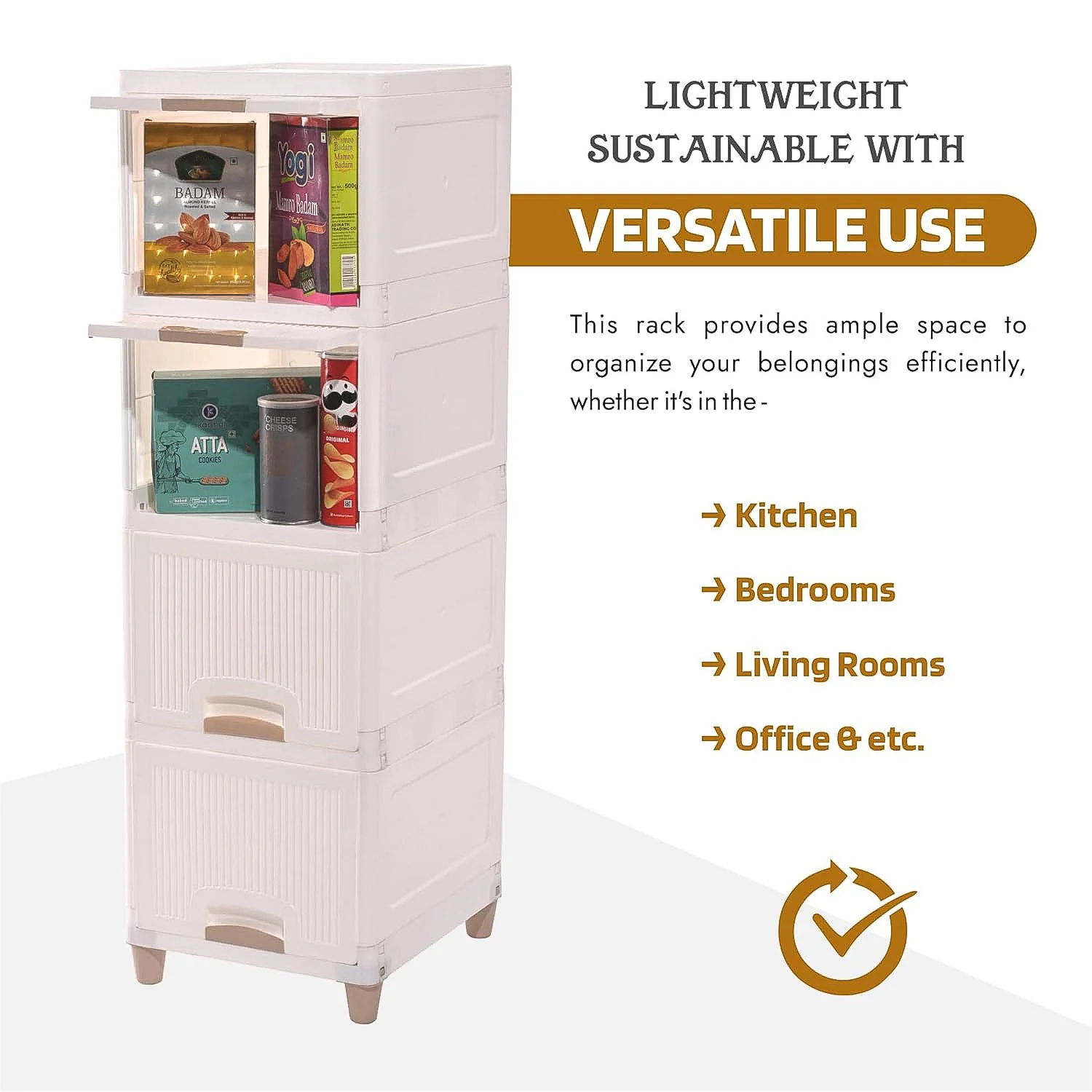 Multi-Purpose 5-Layer Plastic Storage Drawer Cabinet for Home and Office - Image 6