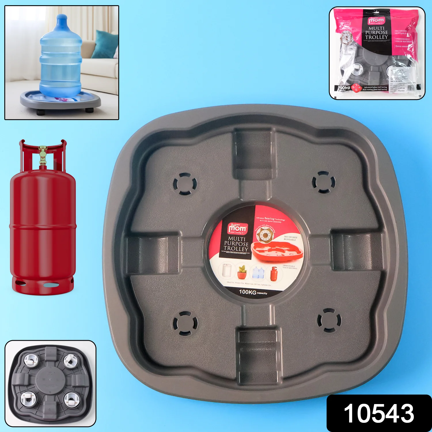 Supermom Plastic Multi Purpose Heavy Duty Gas Cylinder Trolley - Image 2