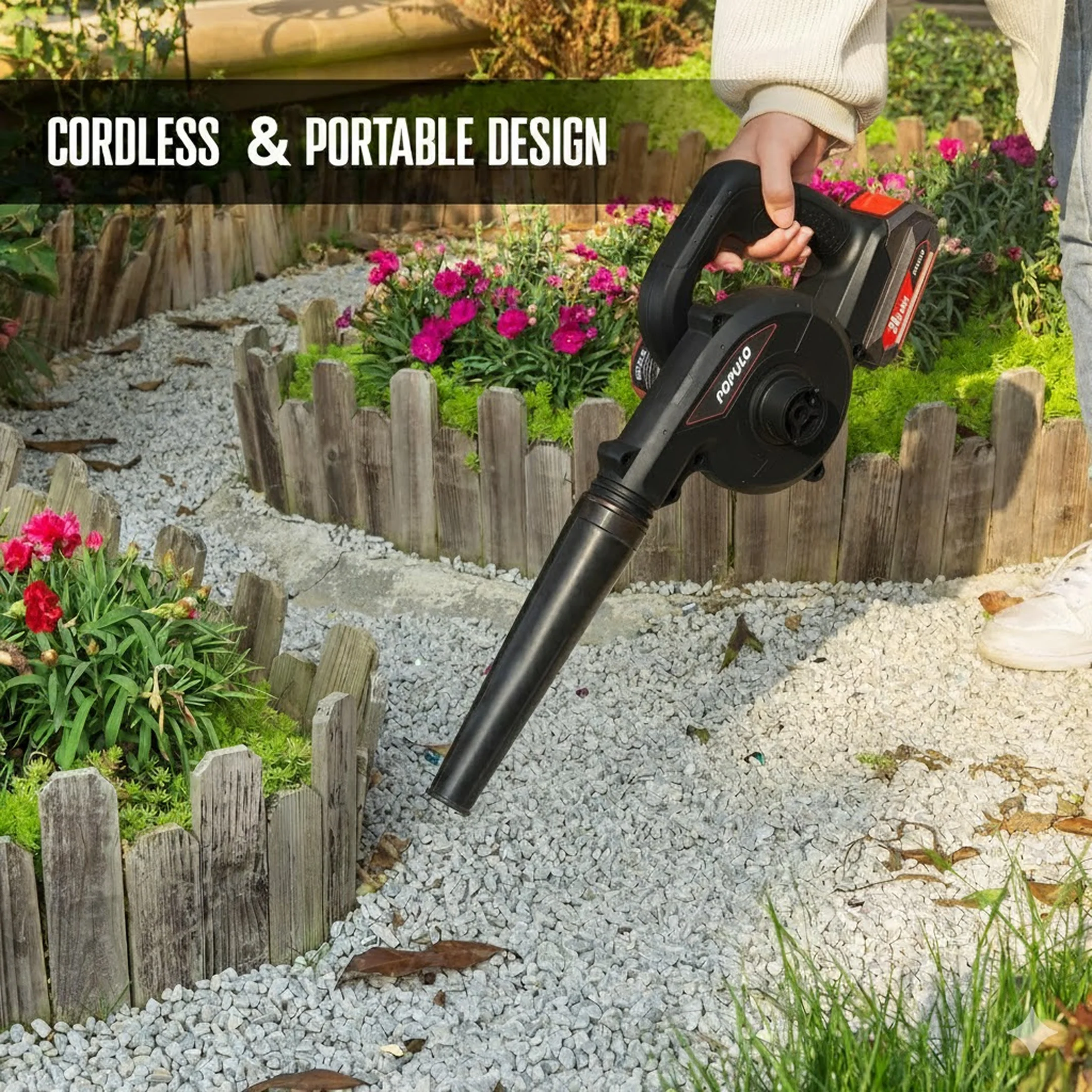 Multi-Purpose Home and Garden Air Blower Kit with Collection Bag for Easy Cleaning - Image 3