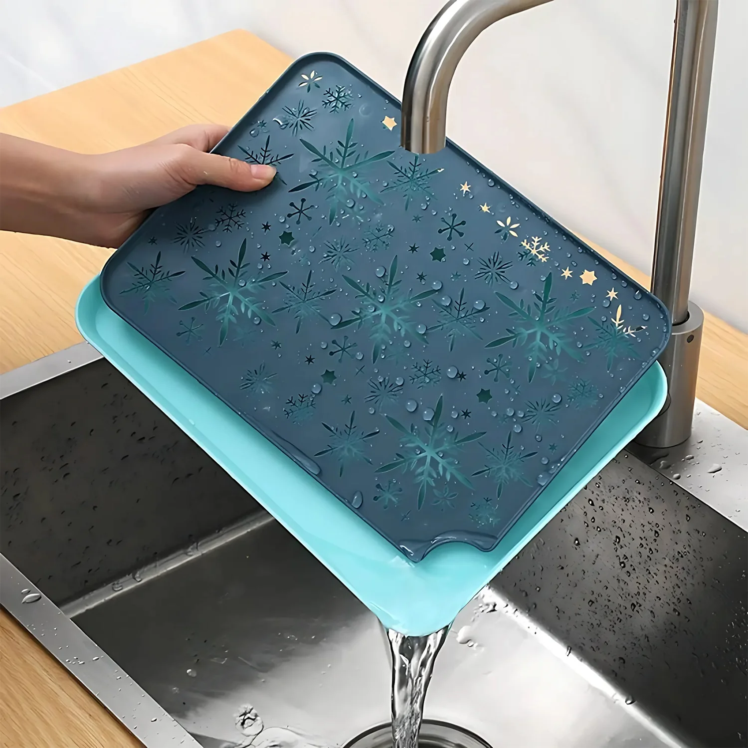 Multi-Purpose Snowflake Design Drain Tray for Kitchen Sink - Image 4