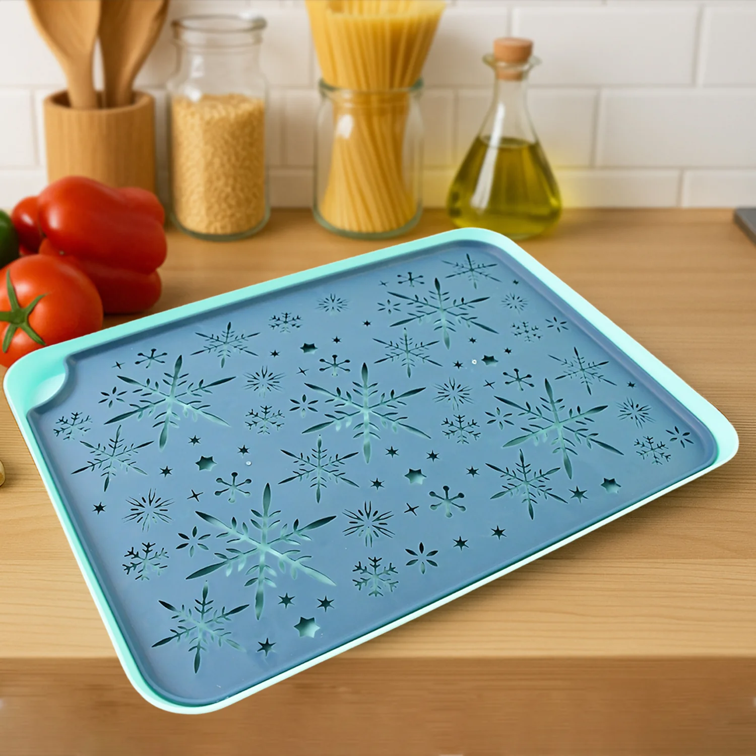 Multi-Purpose Snowflake Design Drain Tray for Kitchen Sink - Image 5