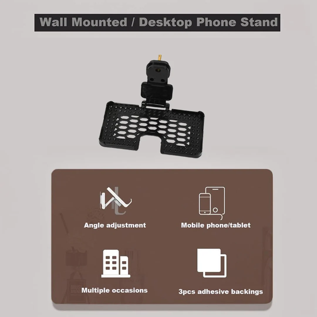 Multi-Purpose Wall Holder Stand for Charging Mobile (Black) - Image 3