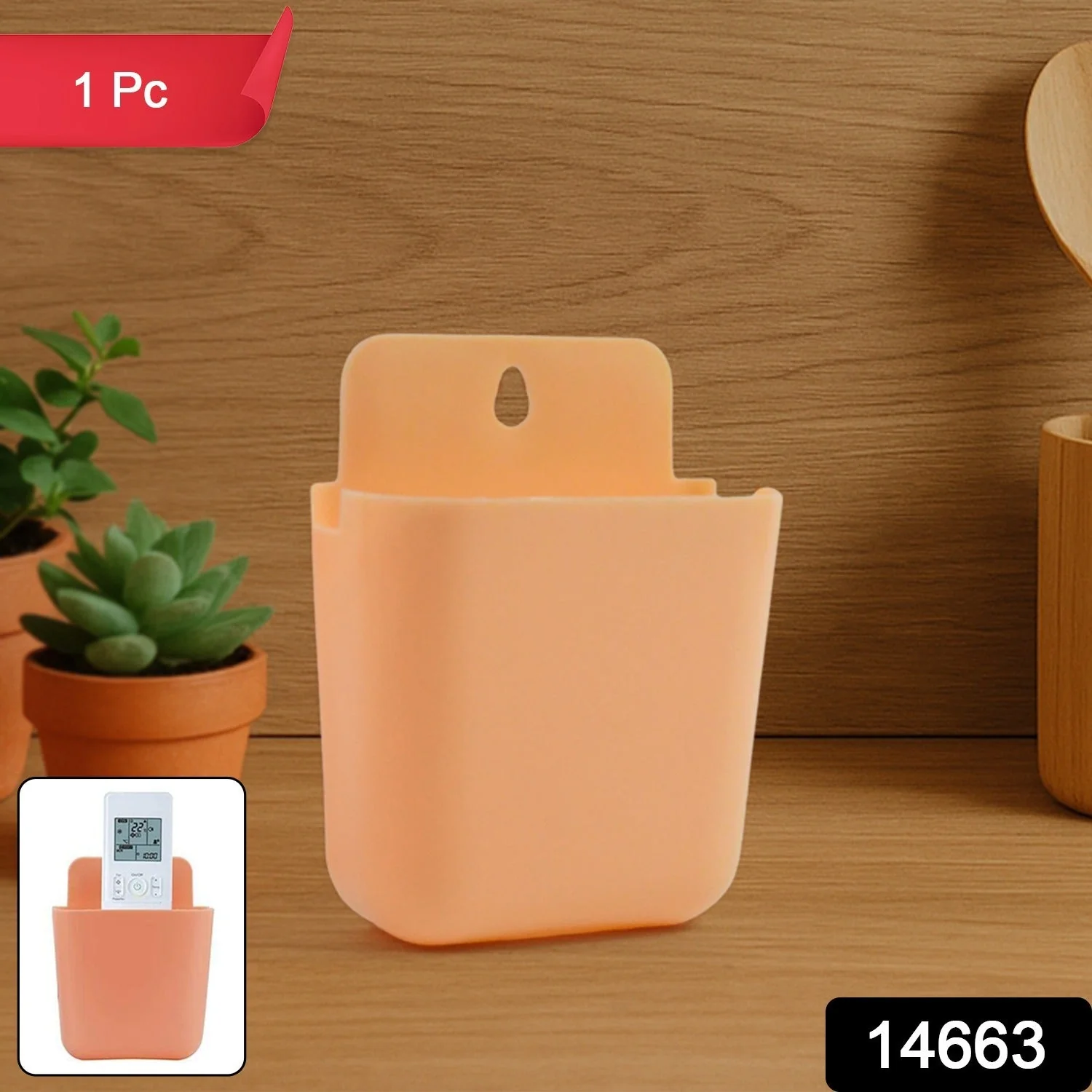 Multi Purpose Wall Mounted Plastic Storage Pocket (1 Pc) - Image 2