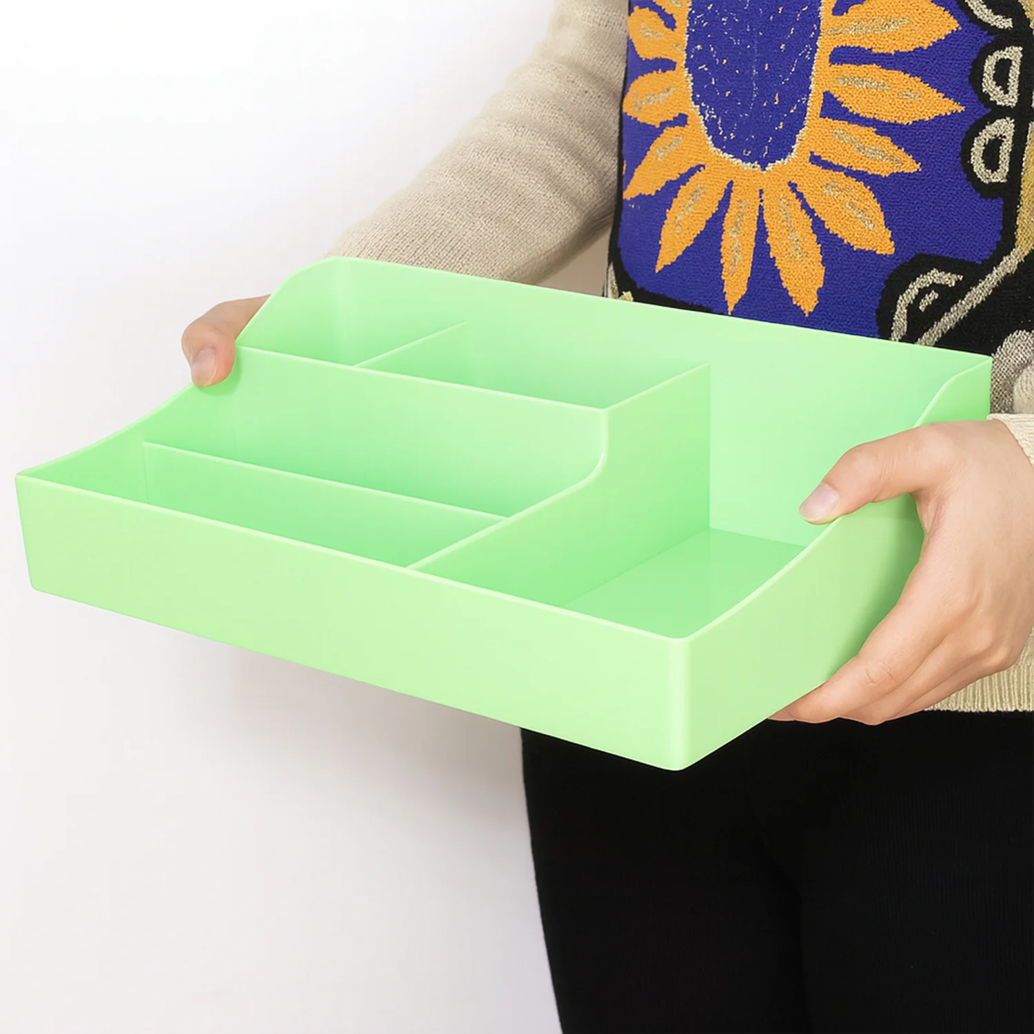 Multi-Section Desk Organizer Storage Tray (1 Pc) - Image 3