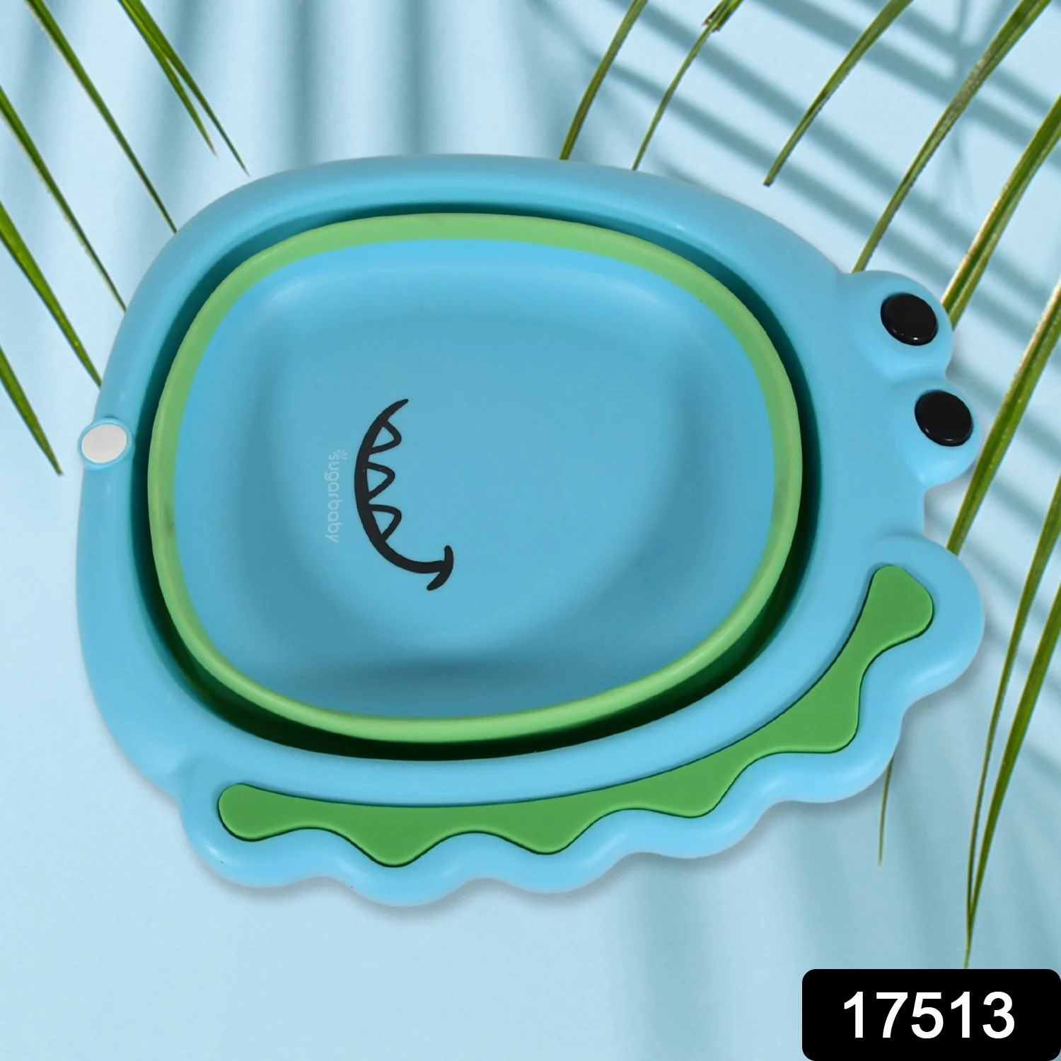 Frog Shape Foldable Baby Wash Basin – Space-Saving Face Washing Tub (33×31cm) - Image 2