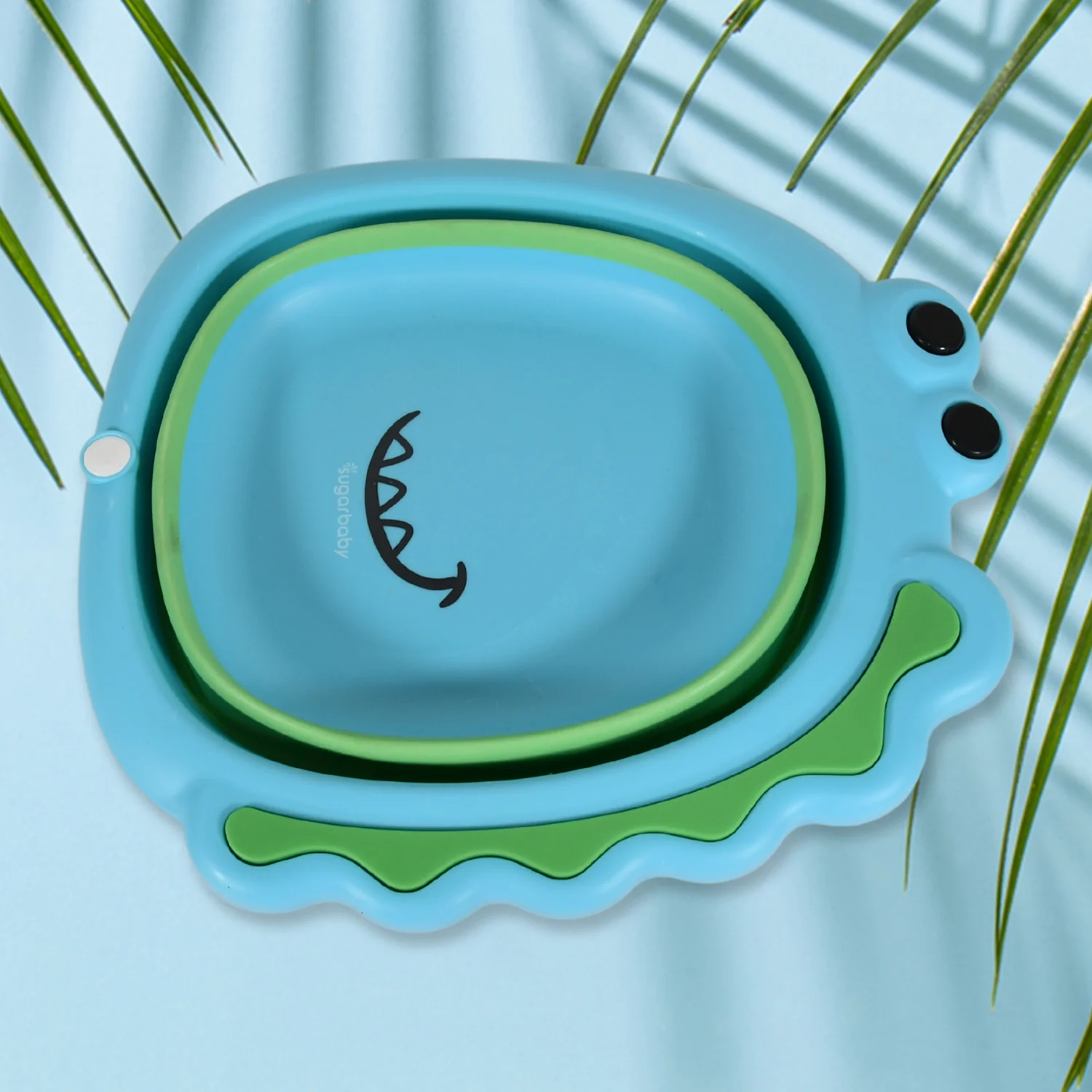 Frog Shape Foldable Baby Wash Basin – Space-Saving Face Washing Tub (33×31cm) - Image 3