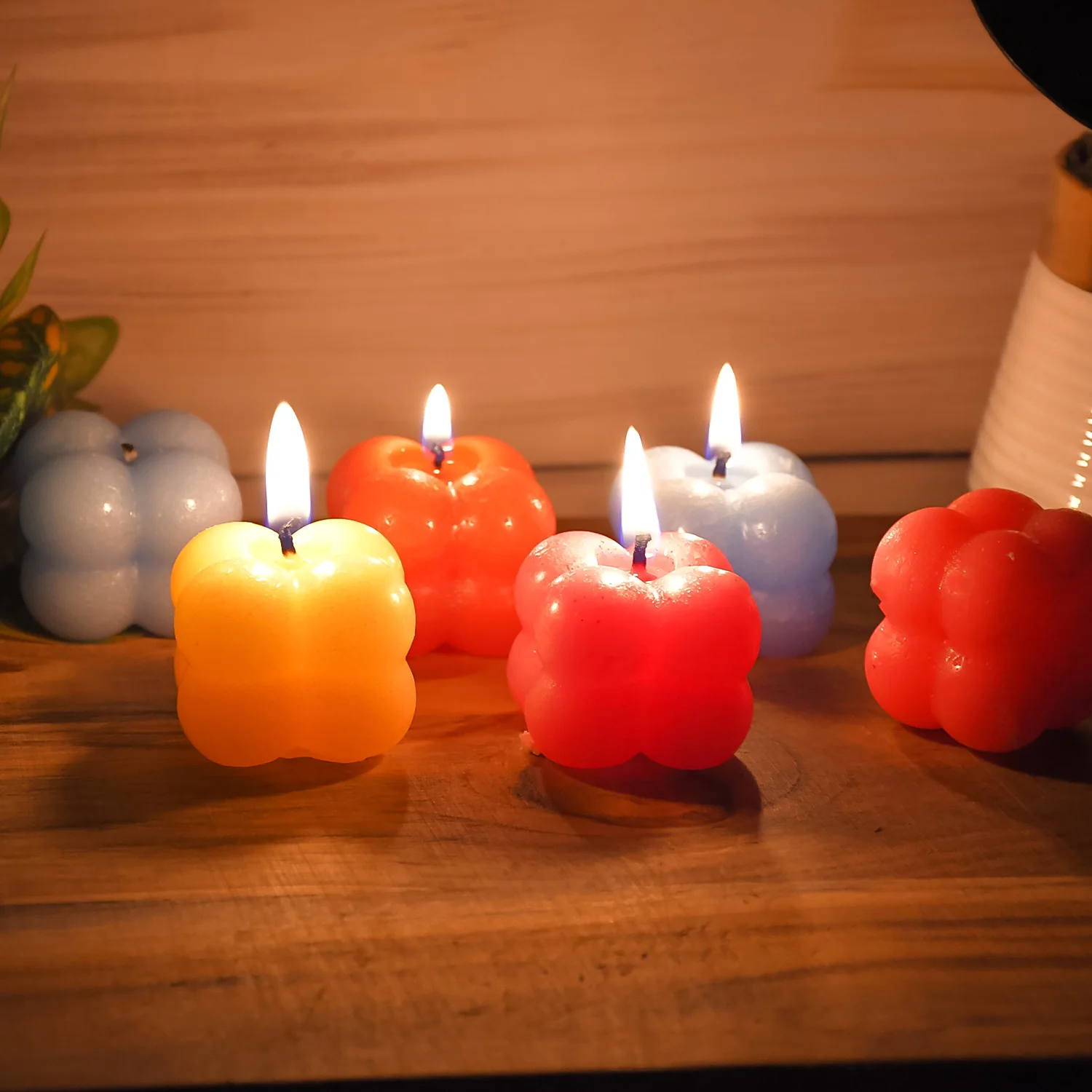 Multicolor Aesthetic Bubble Cube Wax Candles (6 Pc) - Image 4