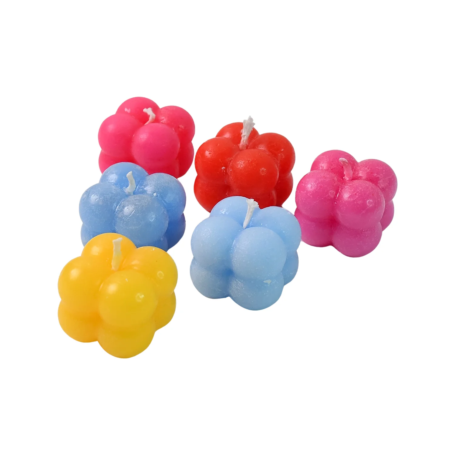 Multicolor Aesthetic Bubble Cube Wax Candles (6 Pc) - Image 5