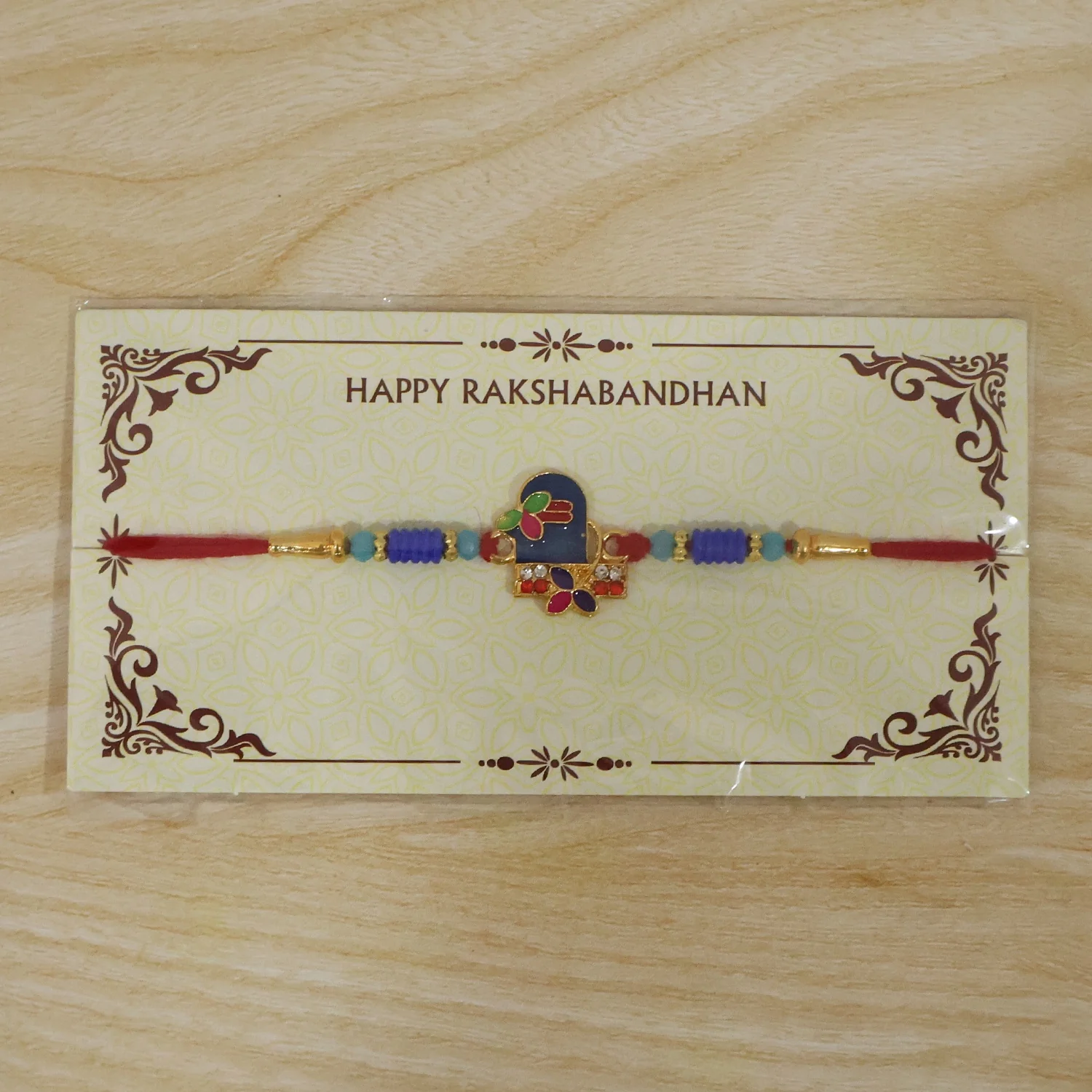 Royal Blue Shiv Rakhi – Designer Rakshabandhan Thread - Image 7