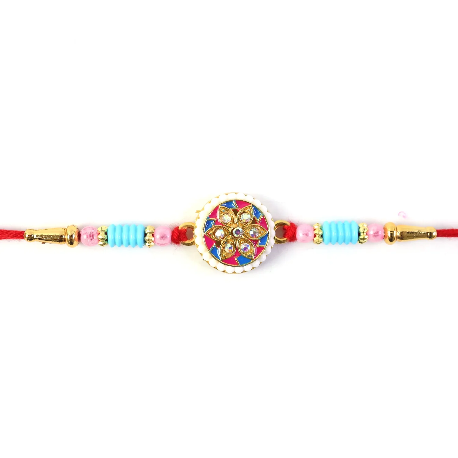 Multicolor Floral Kundan Designer Rakhi - Image 5