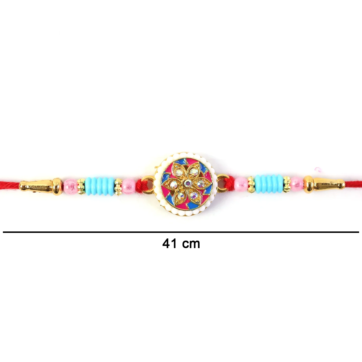 Multicolor Floral Kundan Designer Rakhi - Image 6