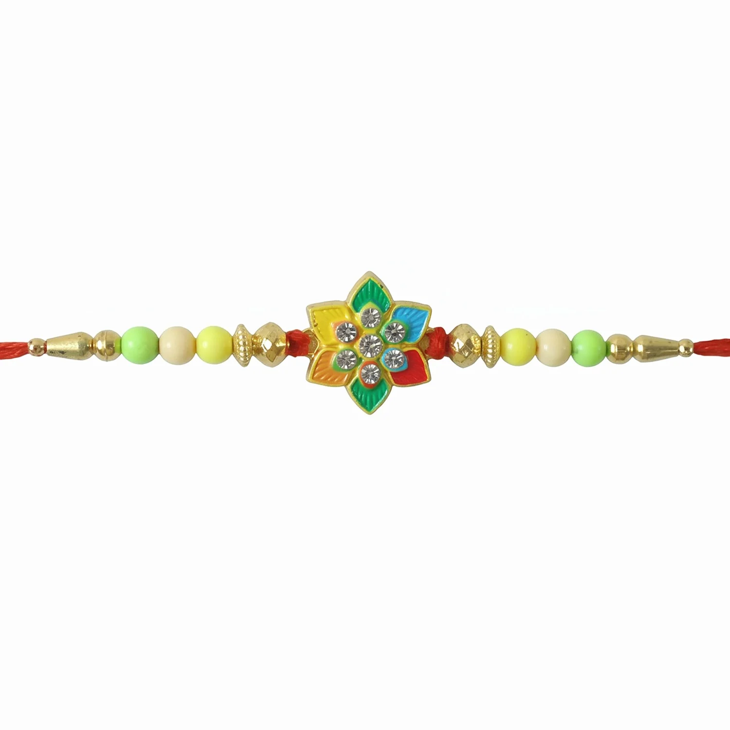 Multicolor Floral Star Kundan Designer Rakhi - Image 5