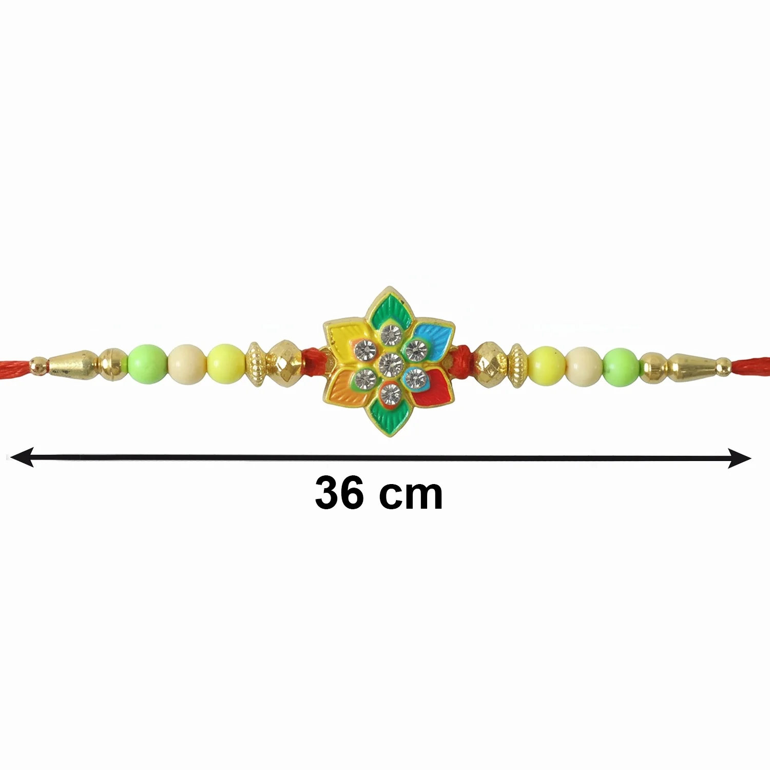 Multicolor Floral Star Kundan Designer Rakhi - Image 6