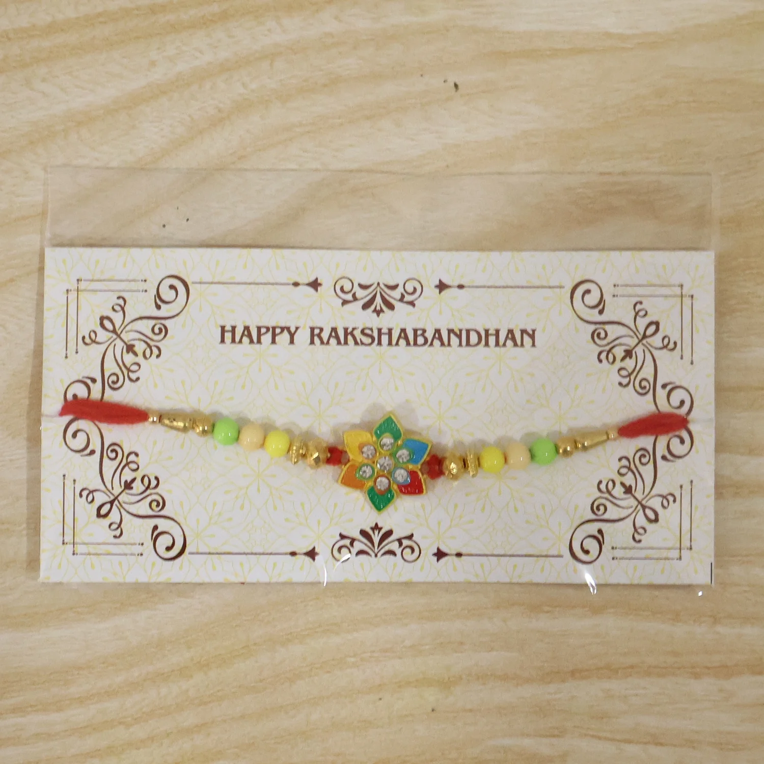 Multicolor Floral Star Kundan Designer Rakhi - Image 7