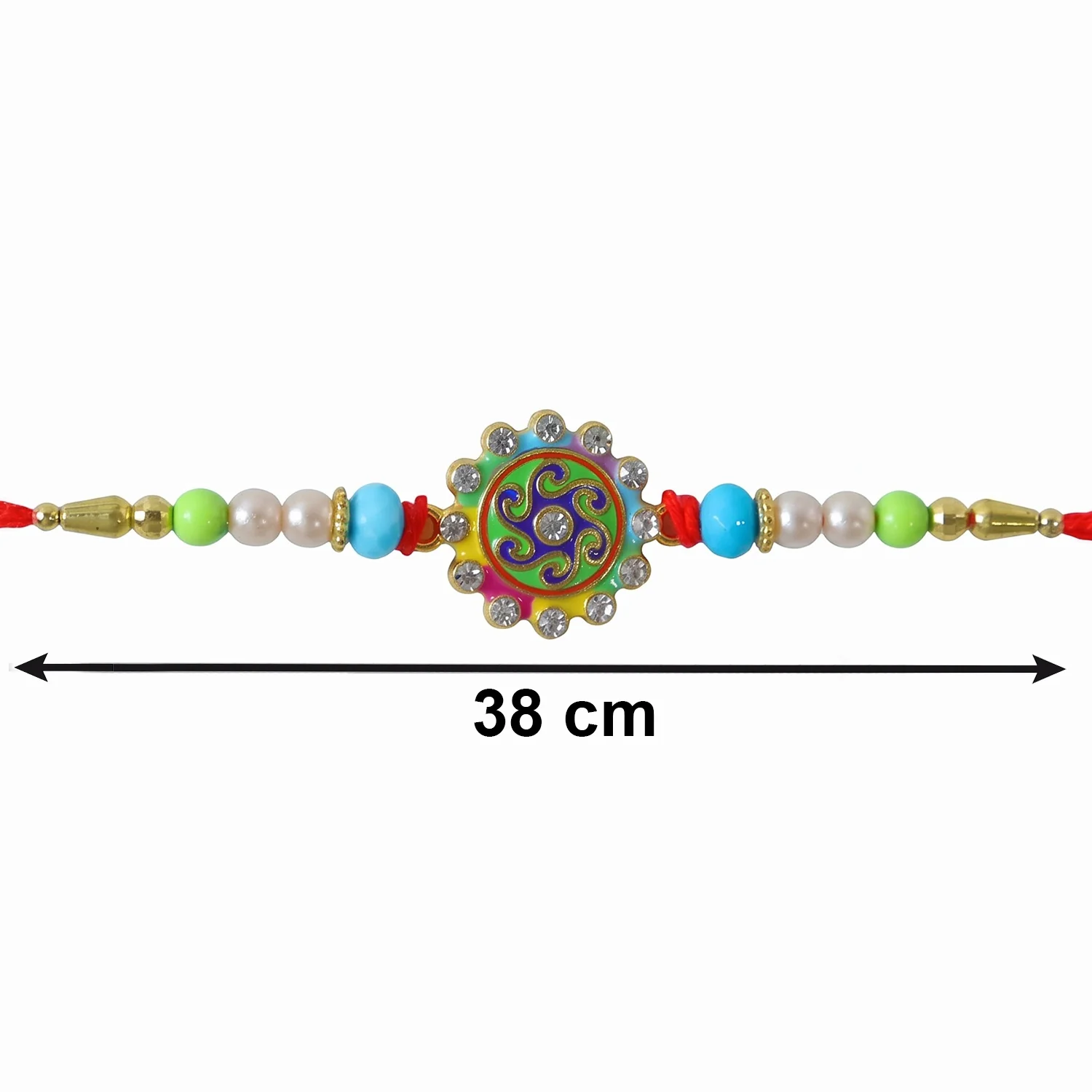 Multicolor Floral Swirl Designer Rakhi - Image 6