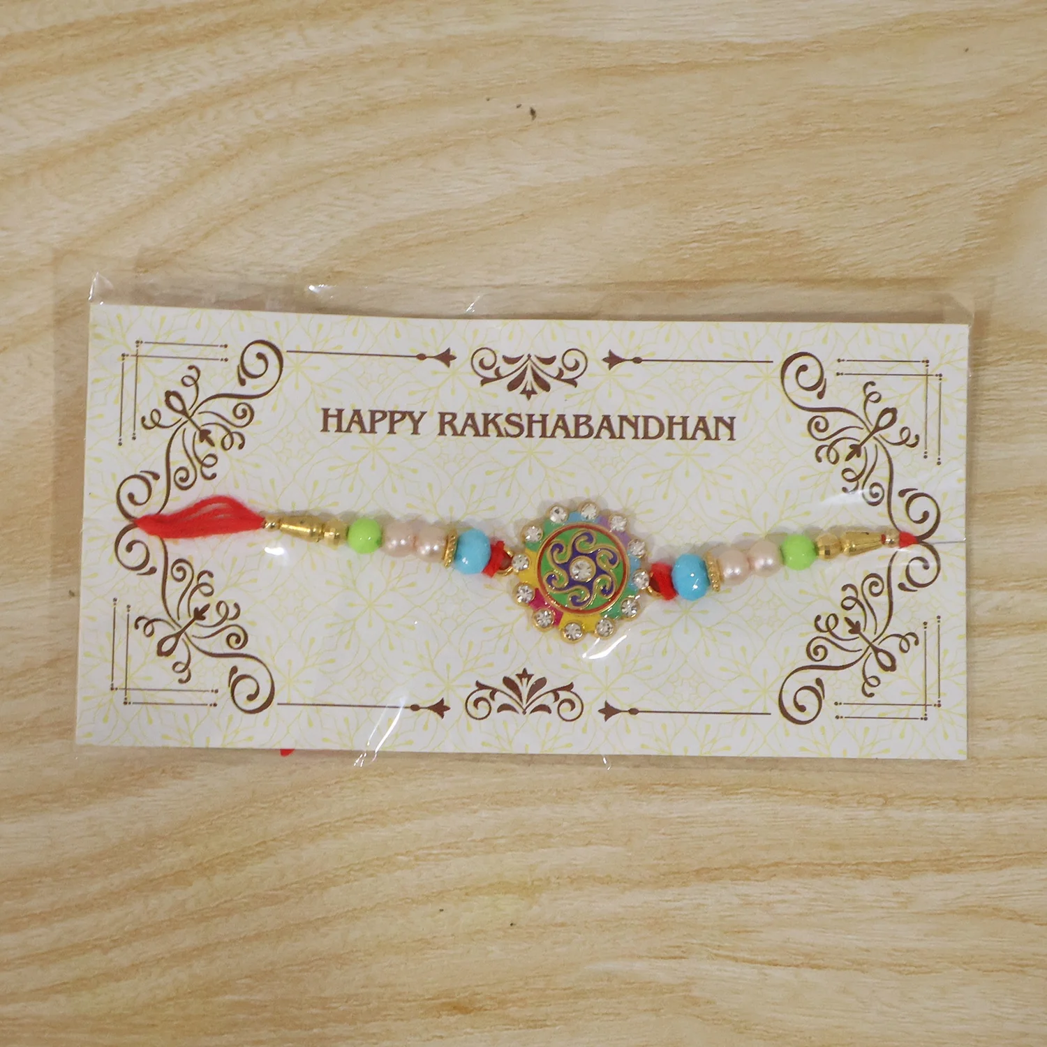 Multicolor Floral Swirl Designer Rakhi - Image 7