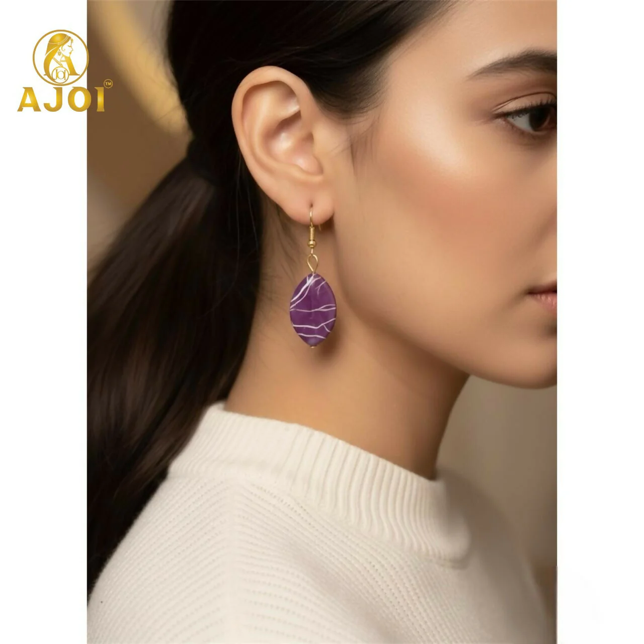 Multicolor Marble-Pattern Hanging Earrings for Women & Girls | Kati Earrings Pack of 6. - Image 2