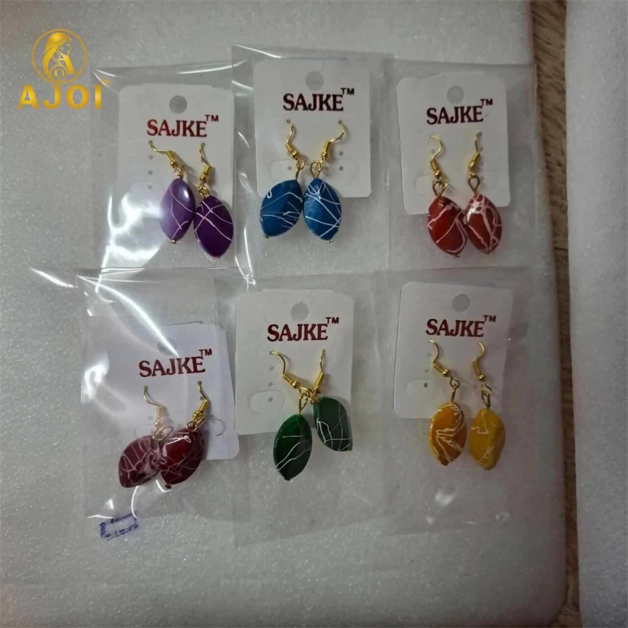 Multicolor Marble-Pattern Hanging Earrings for Women & Girls | Kati Earrings Pack of 6. - Image 5