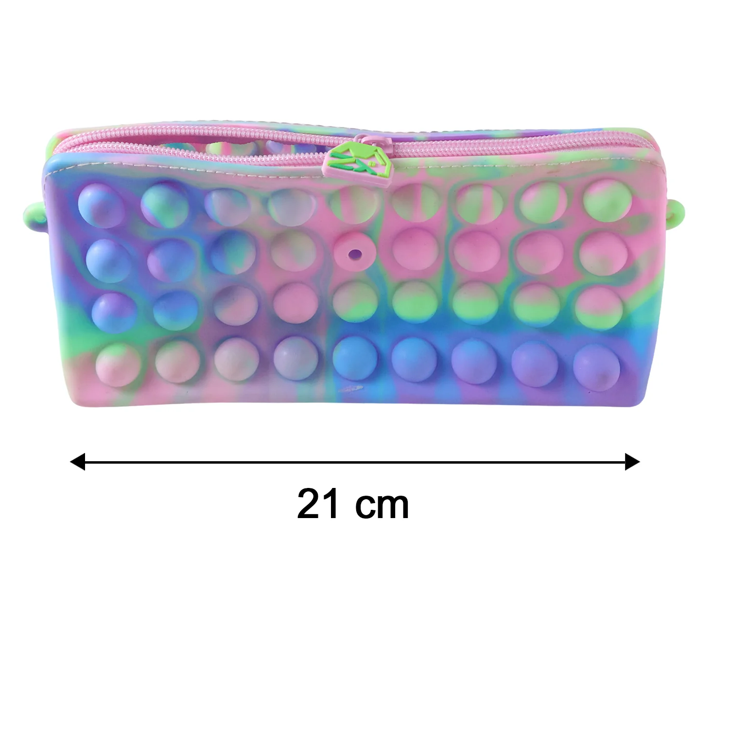Multicolor Pop It Silicone Pencil Pouch for Kids (1 Pc, 21x10 Cm / Mix Color) - Image 6