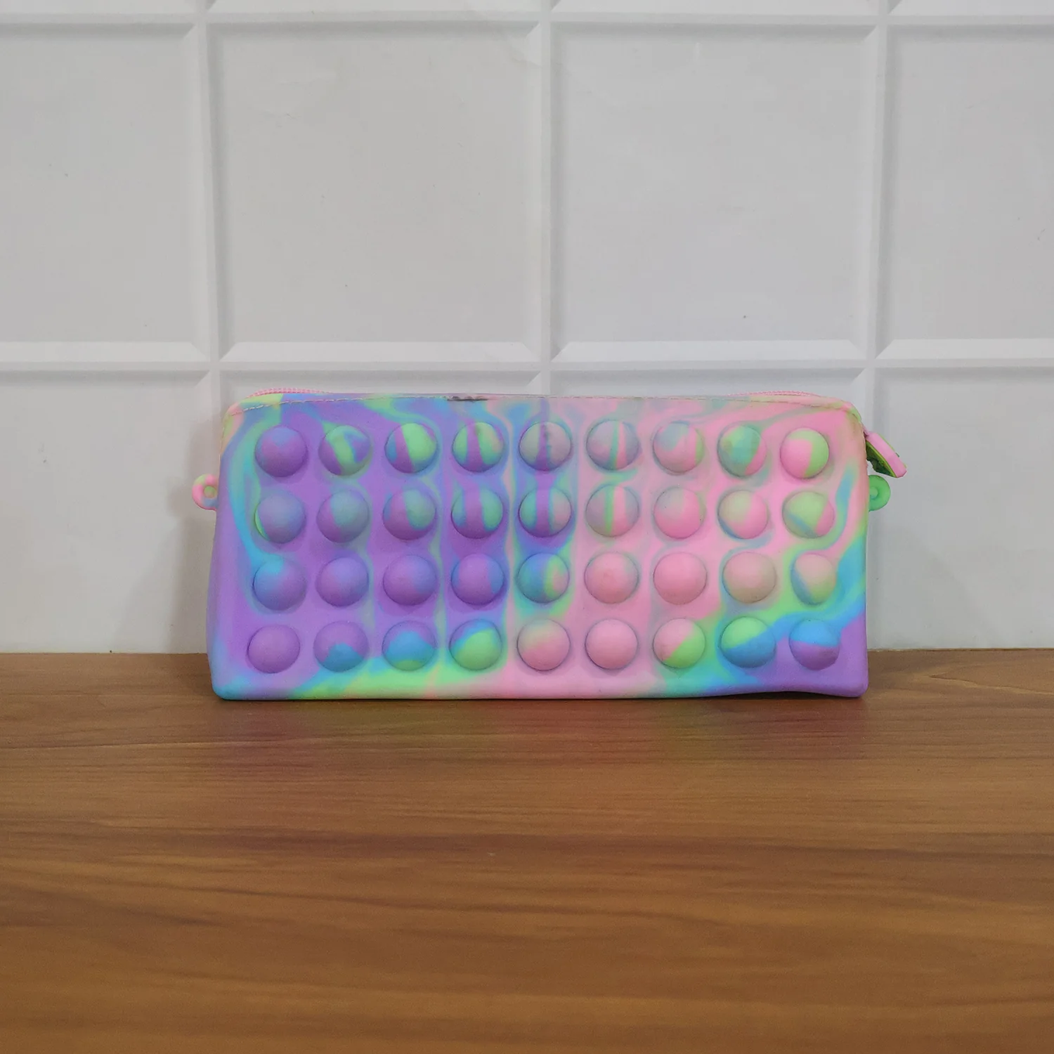 Multicolor Pop It Silicone Pencil Pouch for Kids (1 Pc, 21x10 Cm / Mix Color) - Image 9