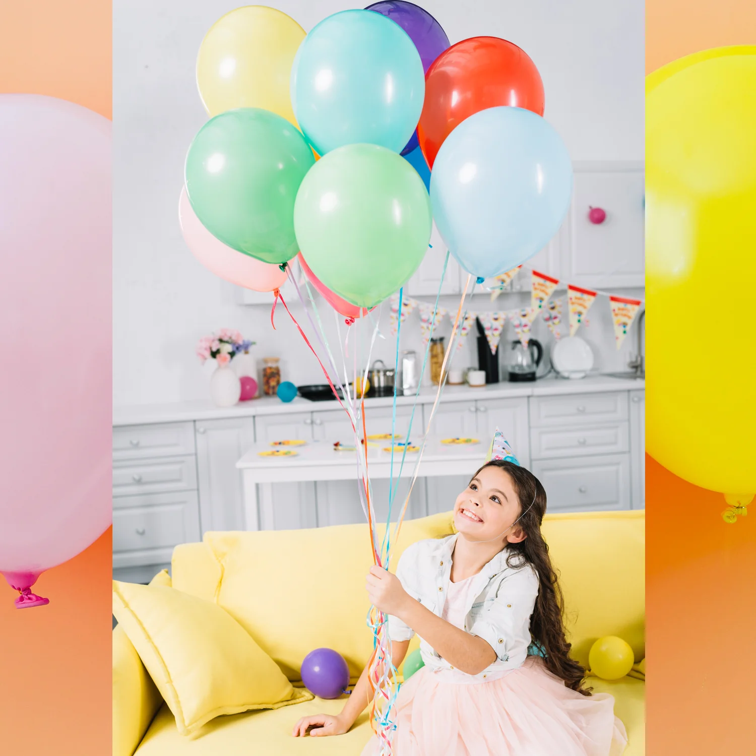 Big Size Balloons Kinds of Rainbow Party Latex Balloons (3 Pcs Set - Image 6