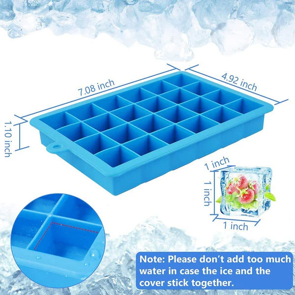 Silicone Ice Cube Trays 24 Cavity Per Ice Tray [Multicolour] - Image 5