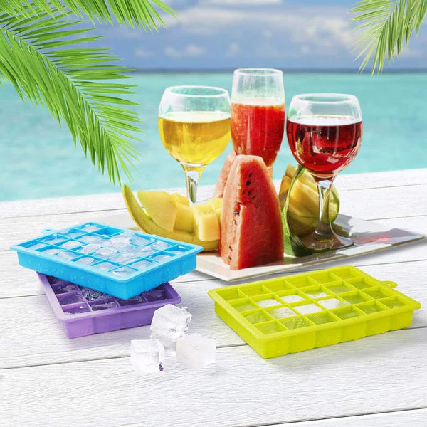 Silicone Ice Cube Trays 24 Cavity Per Ice Tray [Multicolour] - Image 6