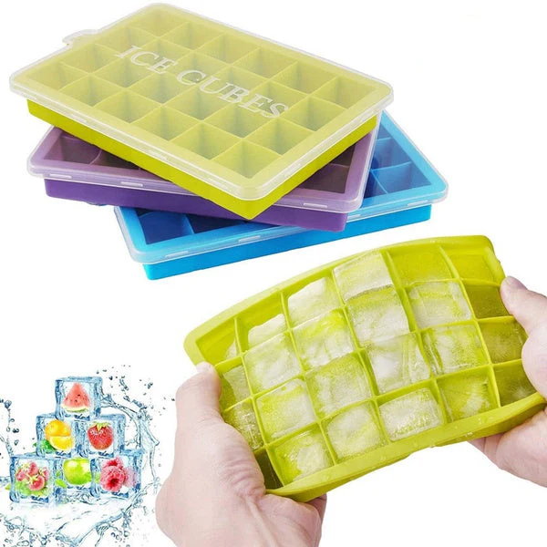 Silicone Ice Cube Trays 24 Cavity Per Ice Tray [Multicolour] - Image 9