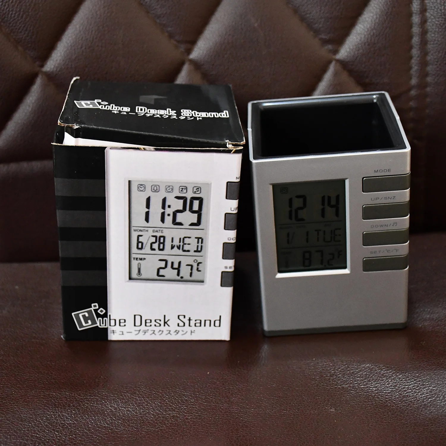 Multifunction Cube Digital Desk Clock with Pen Holder (1 Pc) - Image 10