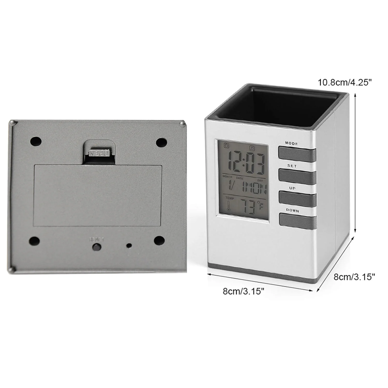 Multifunction Cube Digital Desk Clock with Pen Holder (1 Pc) - Image 4