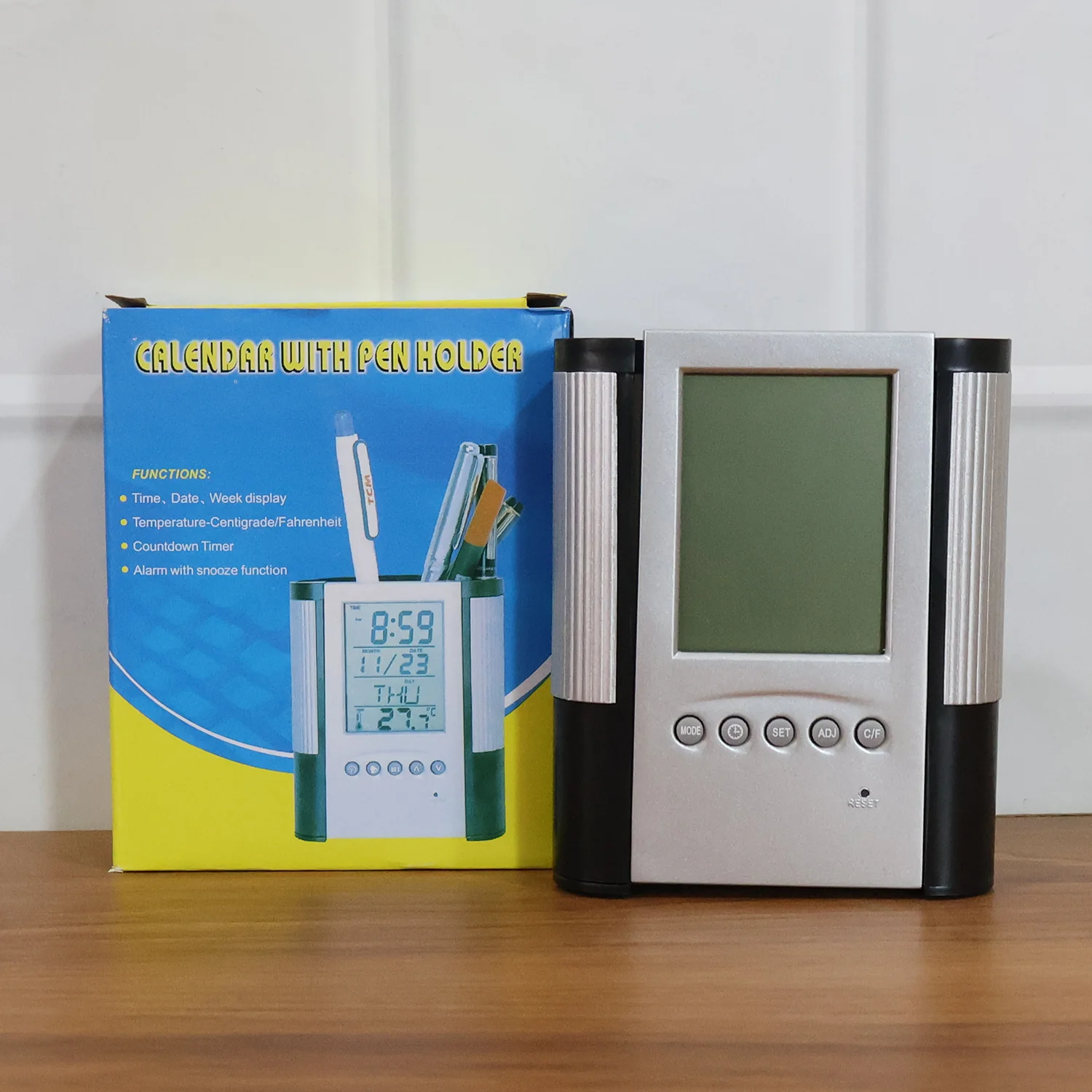 Multifunction Digital Calendar Desk Clock with Pen Holder (1 Pc) - Image 8