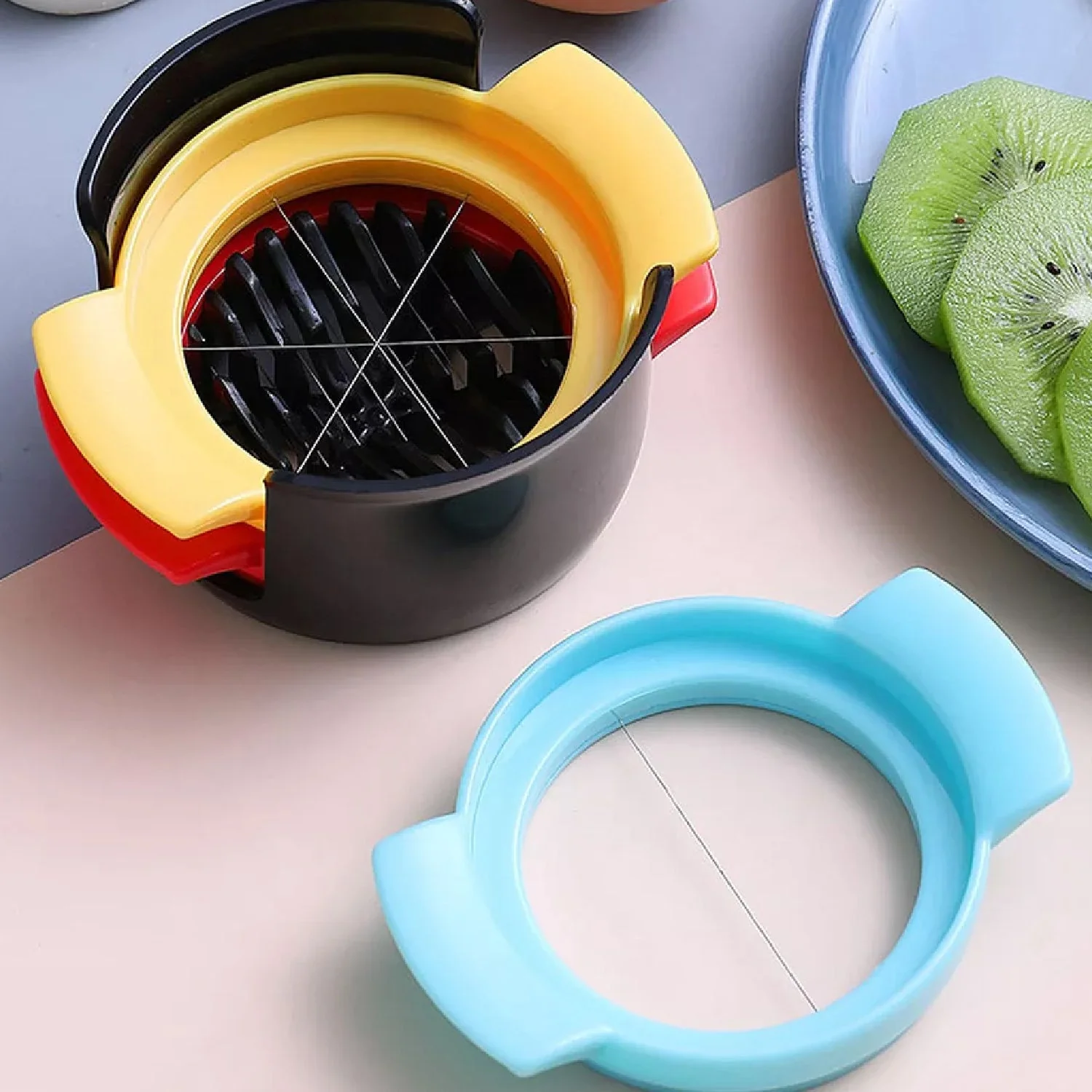 Multifunctional 3-in-1 Egg Cutter - Stainless Steel Slicing Tool with Durable Wires - Image 4