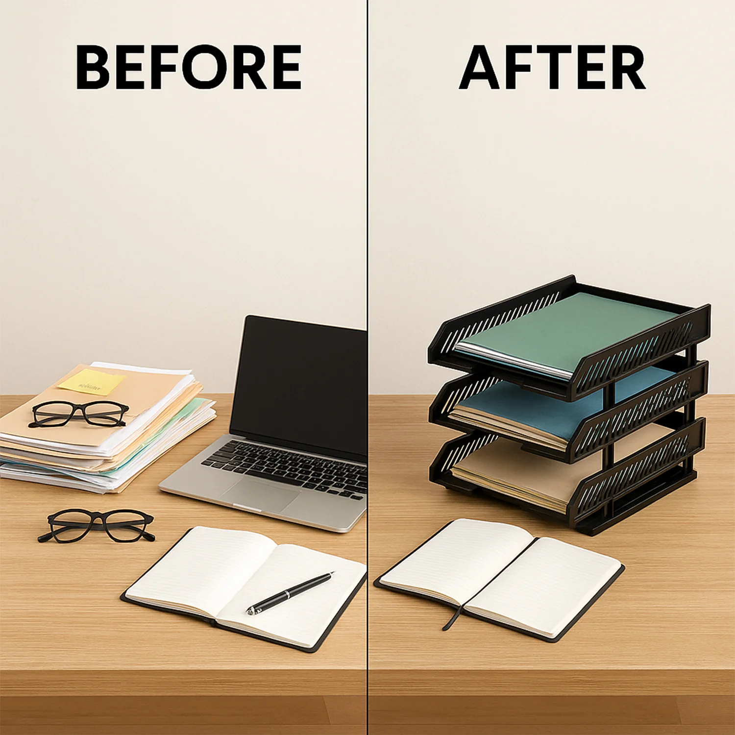 4-Layer Multifunctional File Rack with Drawers for Office Desk - Image 7