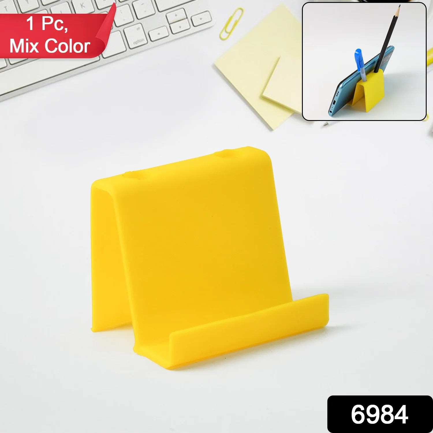 Multifunctional Plastic Mobile Phone Stand & Pen Holder (1 Pc & mix color) - Image 2