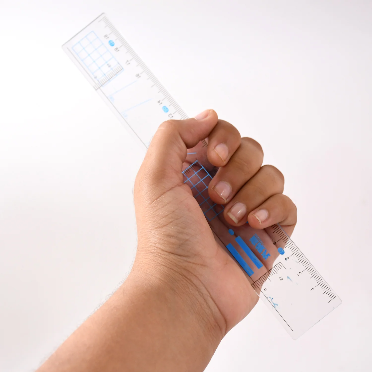 Multifunctional Transparent Plastic Geometry Ruler (1 Pc) - Image 3
