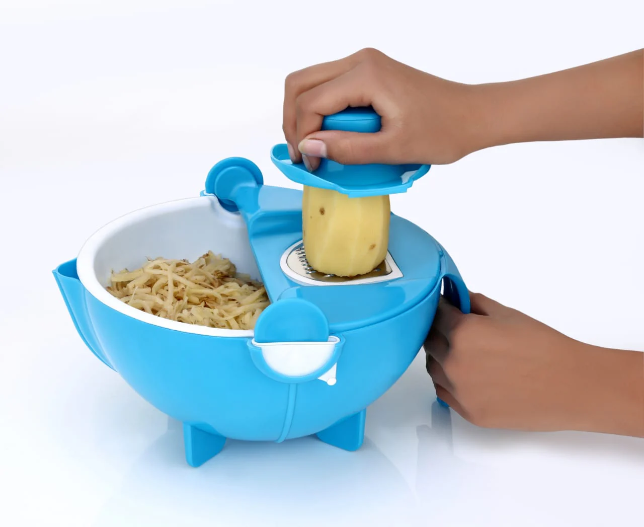 Multifunctional Vegetable Fruits Cutter Shredder with Rotating Drain Basket - Image 4