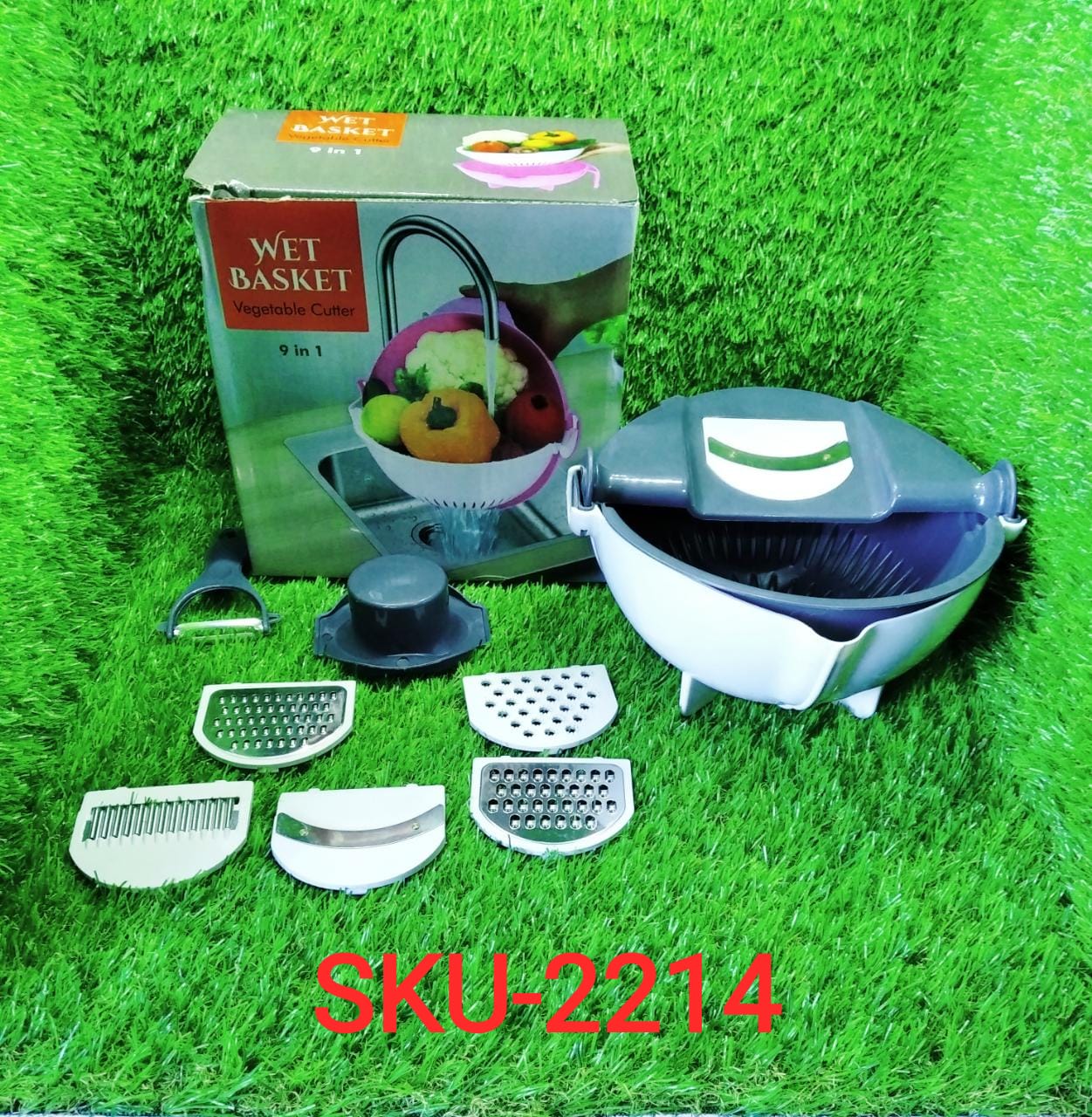 Multifunctional Vegetable Fruits Cutter Shredder with Rotating Drain Basket - Image 8