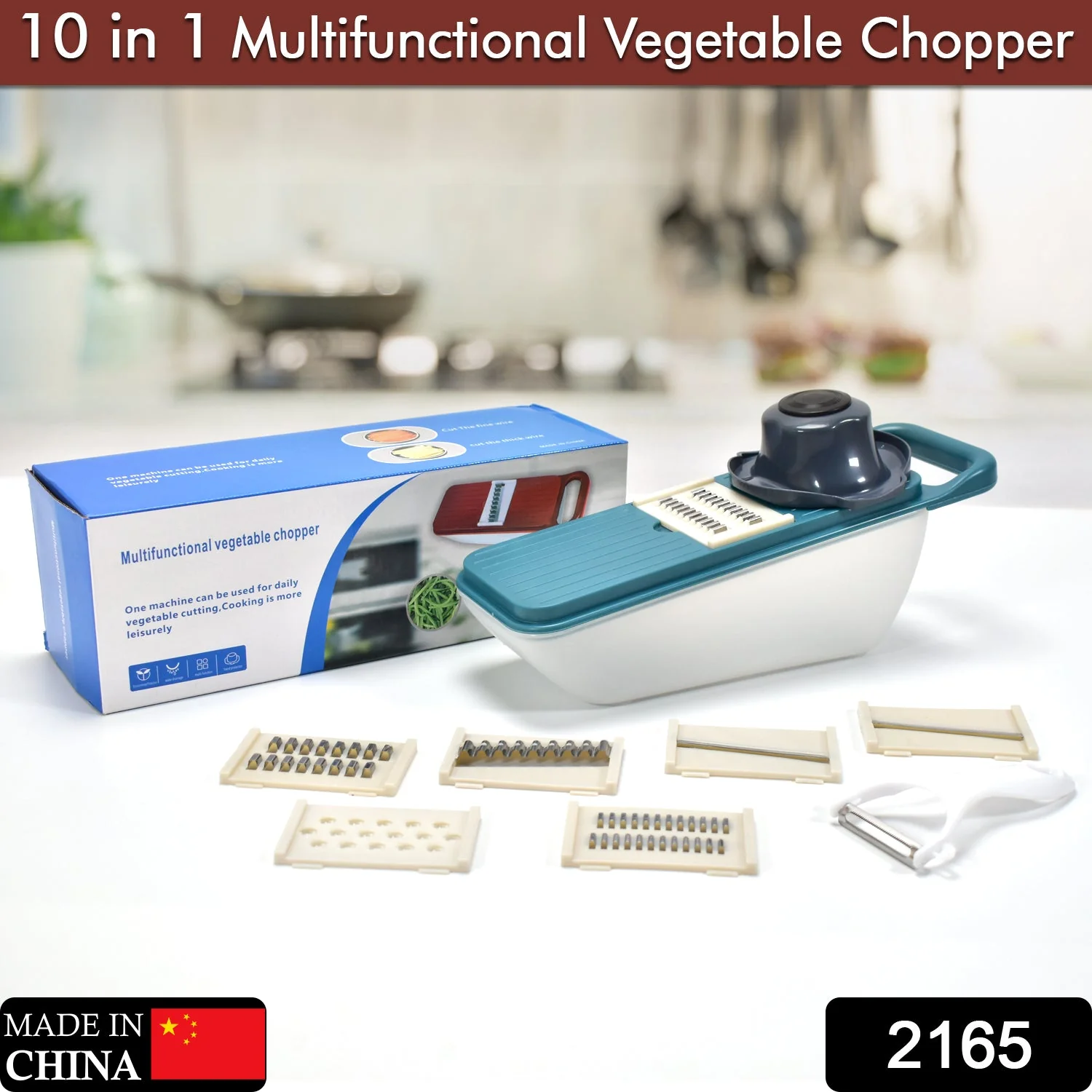 Multifunctional Vegetable Slicer Cutter – Onion & Potato Slicer with 6 Blades & Peeler - Image 2