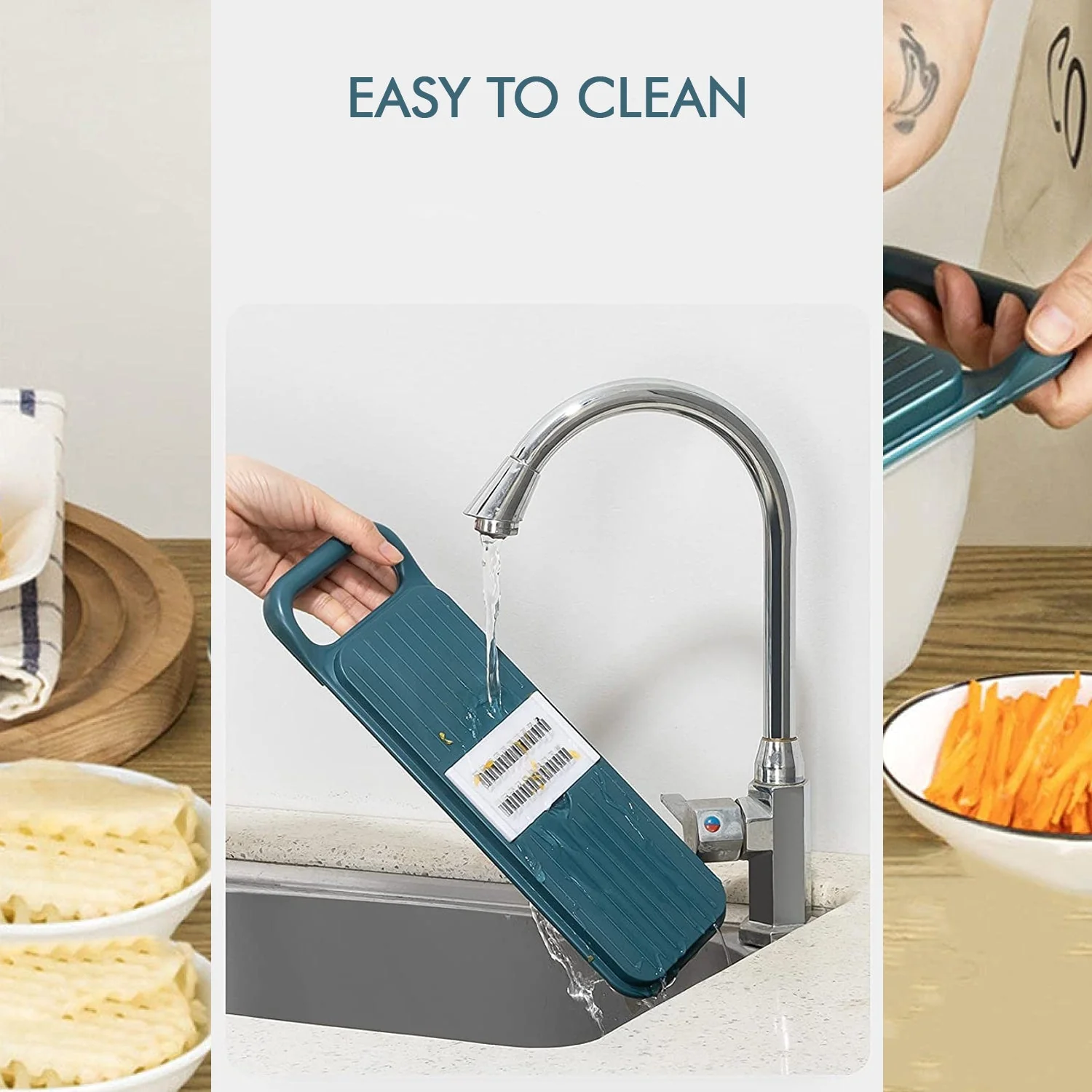 Multifunctional Vegetable Slicer Cutter – Onion & Potato Slicer with 6 Blades & Peeler - Image 3