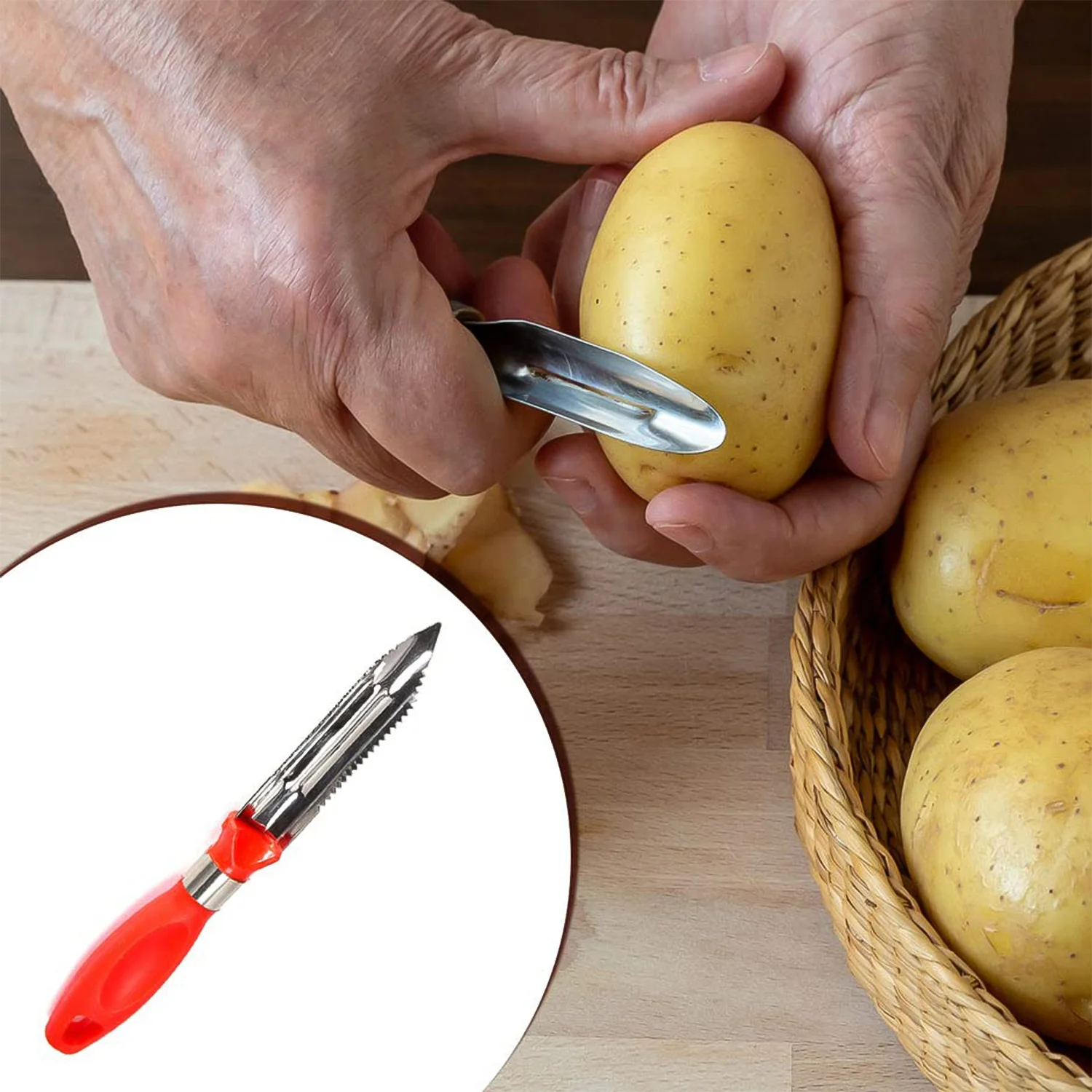 Multipurpose 2-in-1 Stainless Steel Knife & Peeler (1 Pc) - Image 8