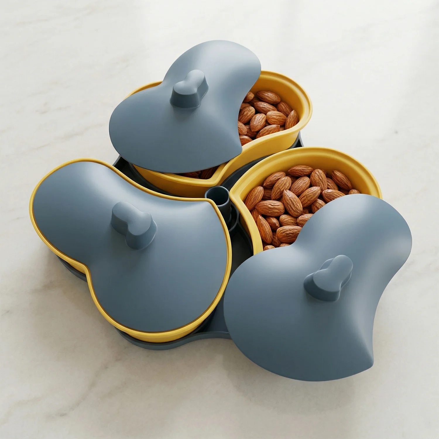 Multipurpose 3 Section Snack Serving Tray with Lid (1 Pc) - Image 5