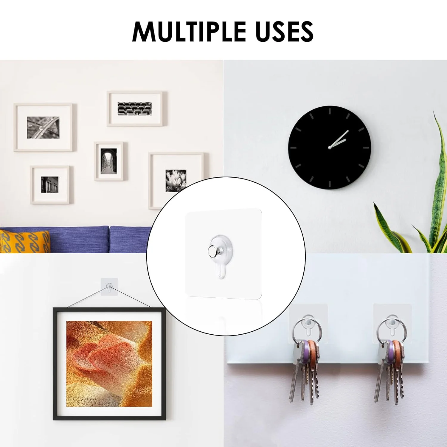 Multipurpose Adhesive Damage-Free Photo Frame Wall Hooks (1 Pc) - Image 6