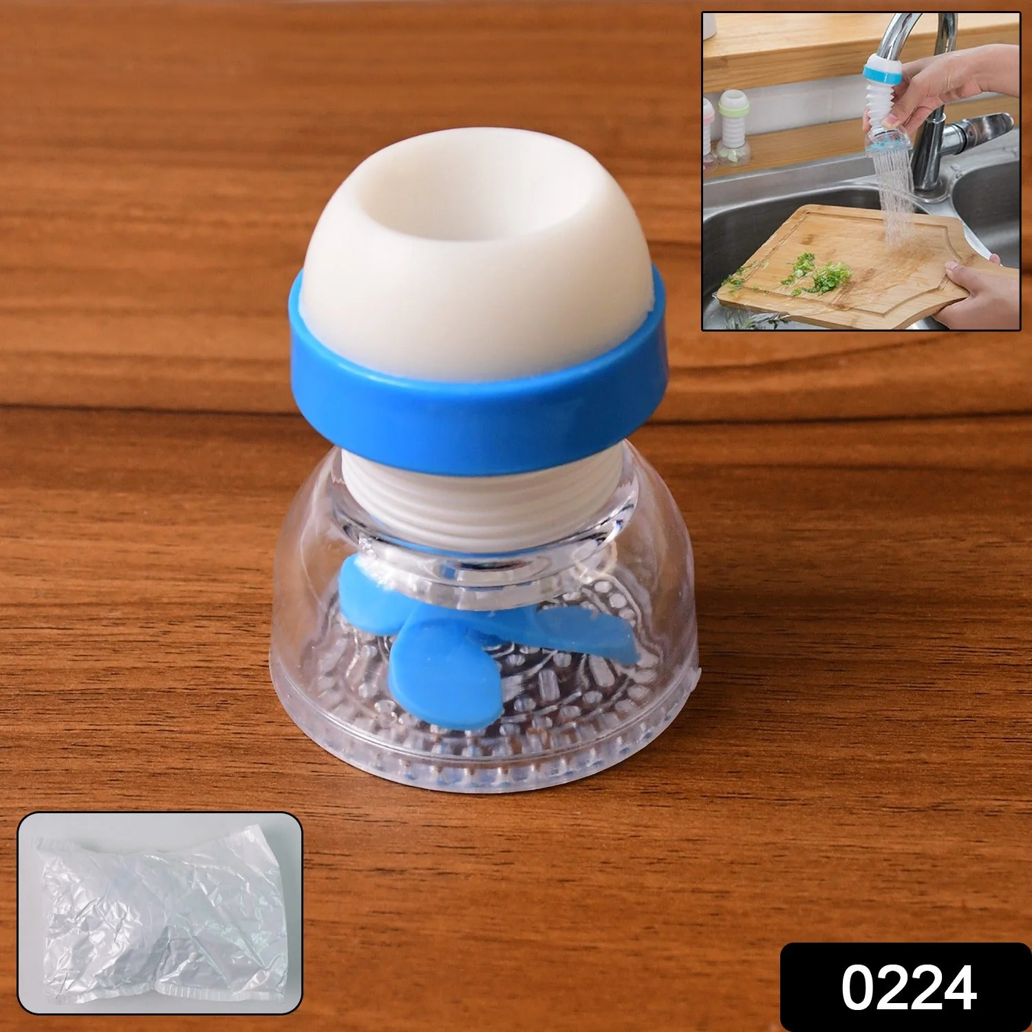 Adjustable Kitchen Sink Tap Water Filter with Rotating Faucet Sprayer (1 Pc) - Image 2