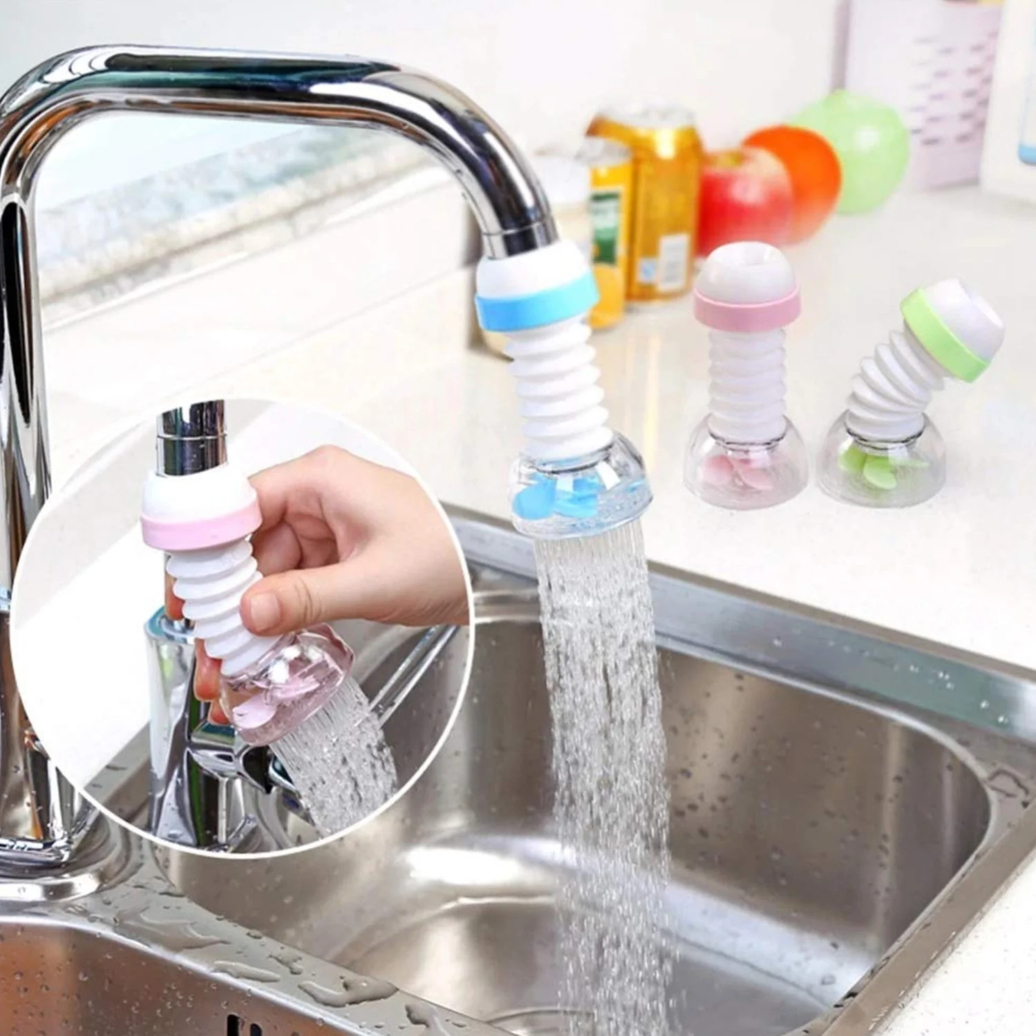 Adjustable Kitchen Sink Tap Water Filter with Rotating Faucet Sprayer (1 Pc) - Image 7