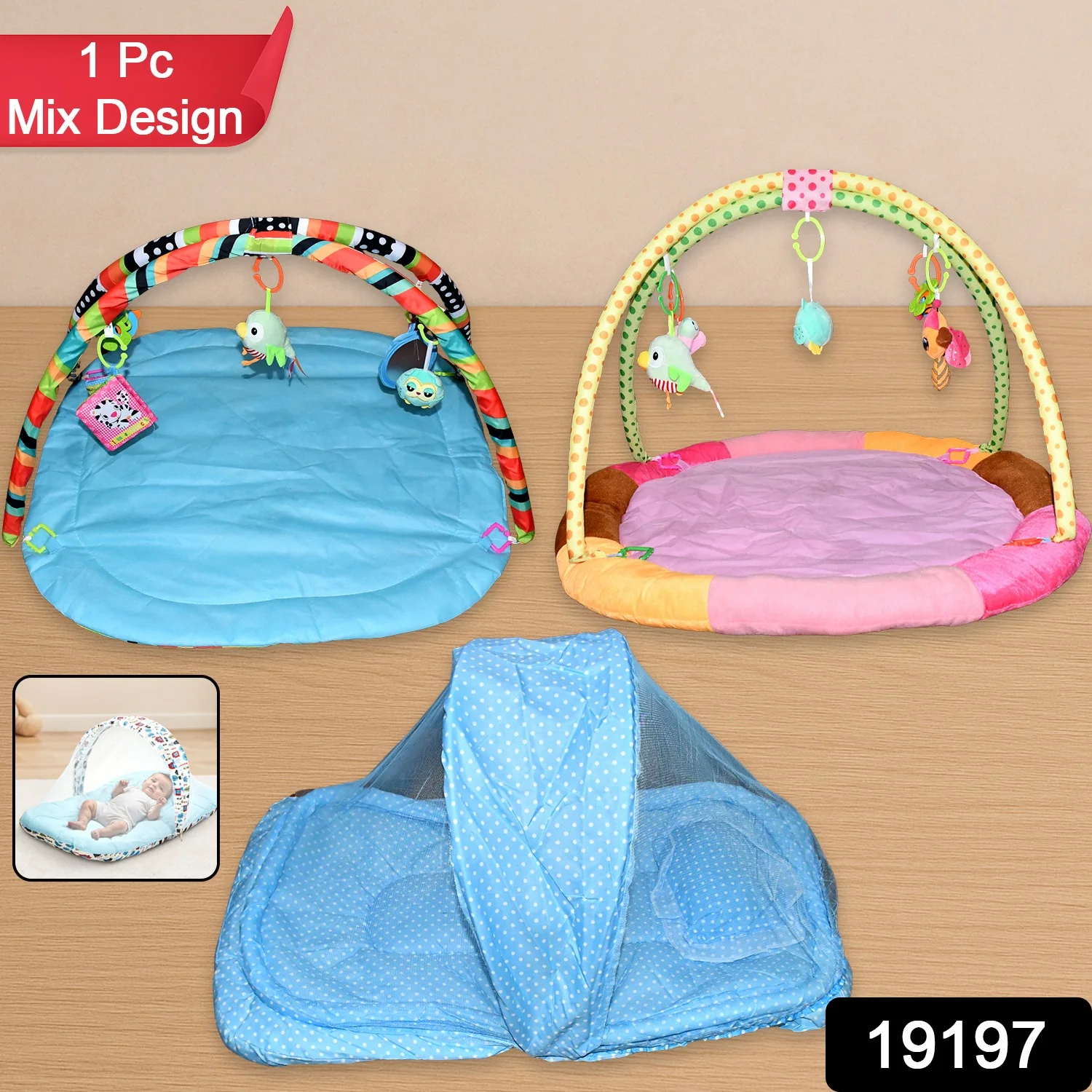 Multipurpose Baby Play Gym and Sleeping Mat (Mix Design / 1 Pc) - Image 2