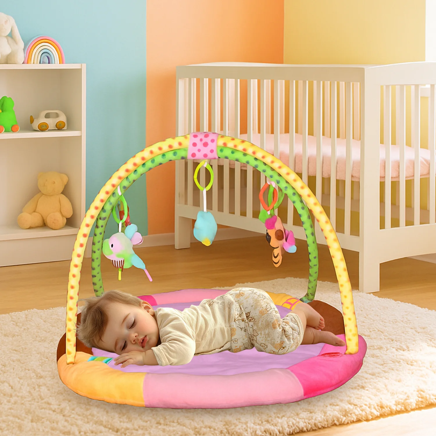 Multipurpose Baby Play Gym and Sleeping Mat (Mix Design / 1 Pc) - Image 9