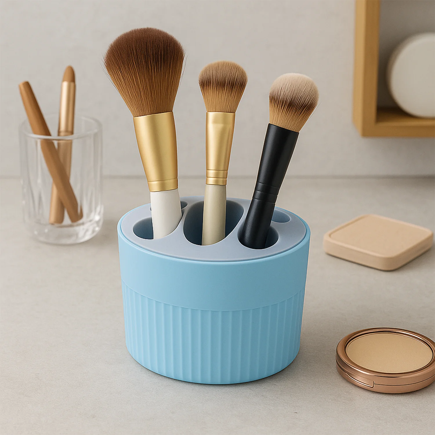 Multipurpose Bathroom Toothbrush and Utility Holder Stand with Multiple Slots (1 Pc) - Image 3