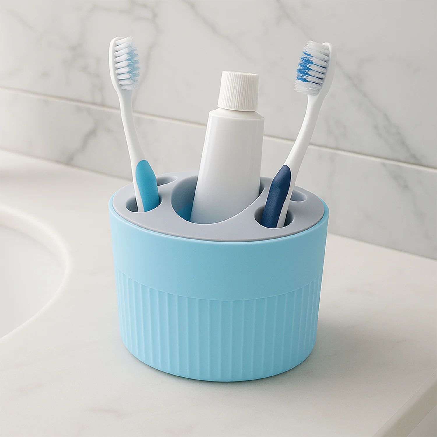 Multipurpose Bathroom Toothbrush and Utility Holder Stand with Multiple Slots (1 Pc) - Image 4