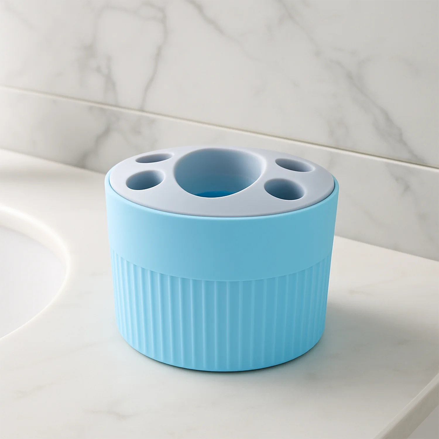 Multipurpose Bathroom Toothbrush and Utility Holder Stand with Multiple Slots (1 Pc) - Image 7